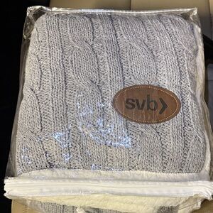 SVB Swag - Gray Cable Knit Throw Blanket
